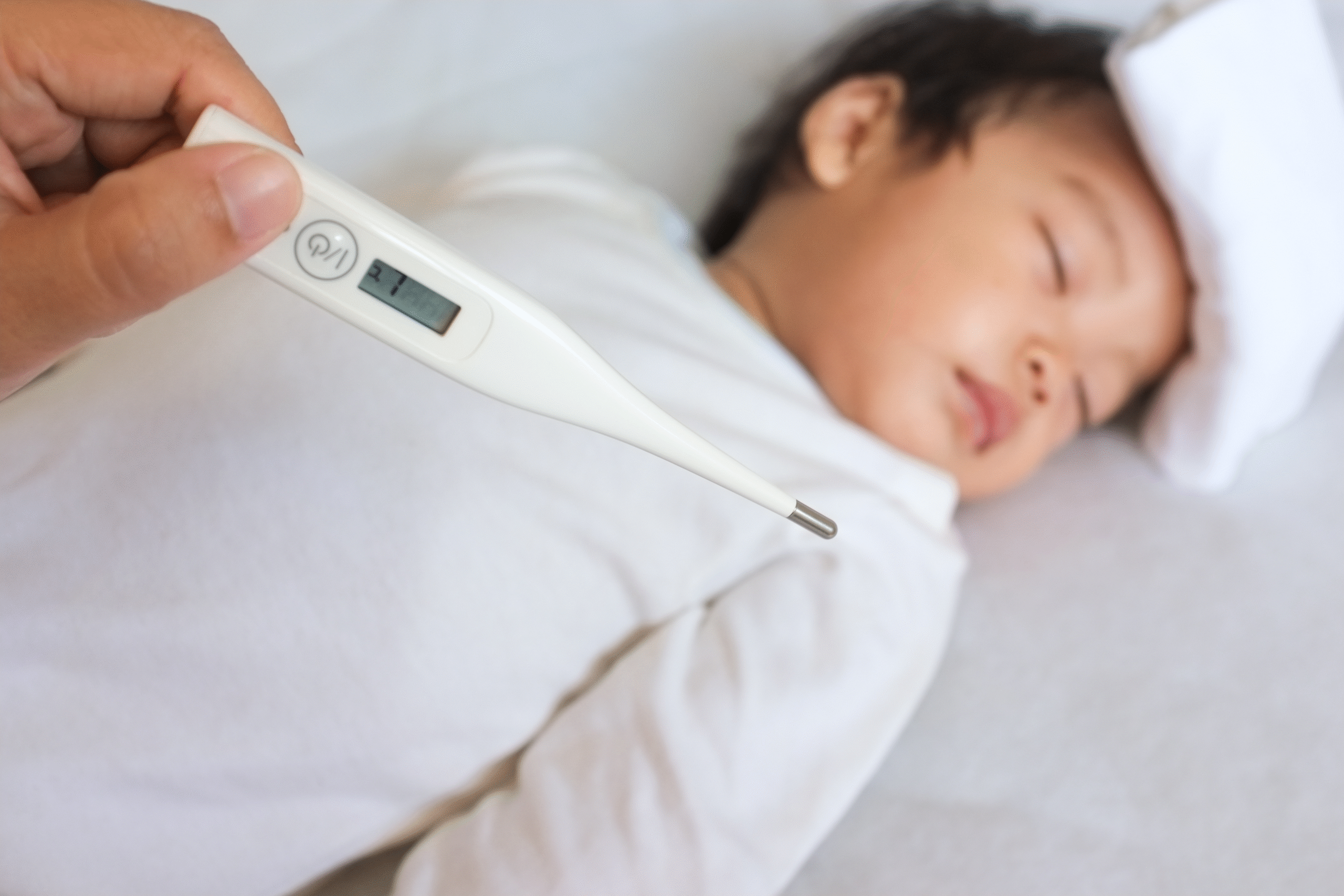 child with high temperature