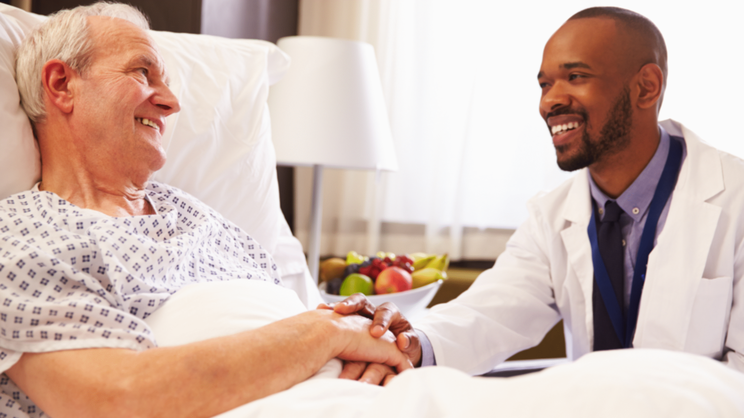 Doctor speaking with flu patient