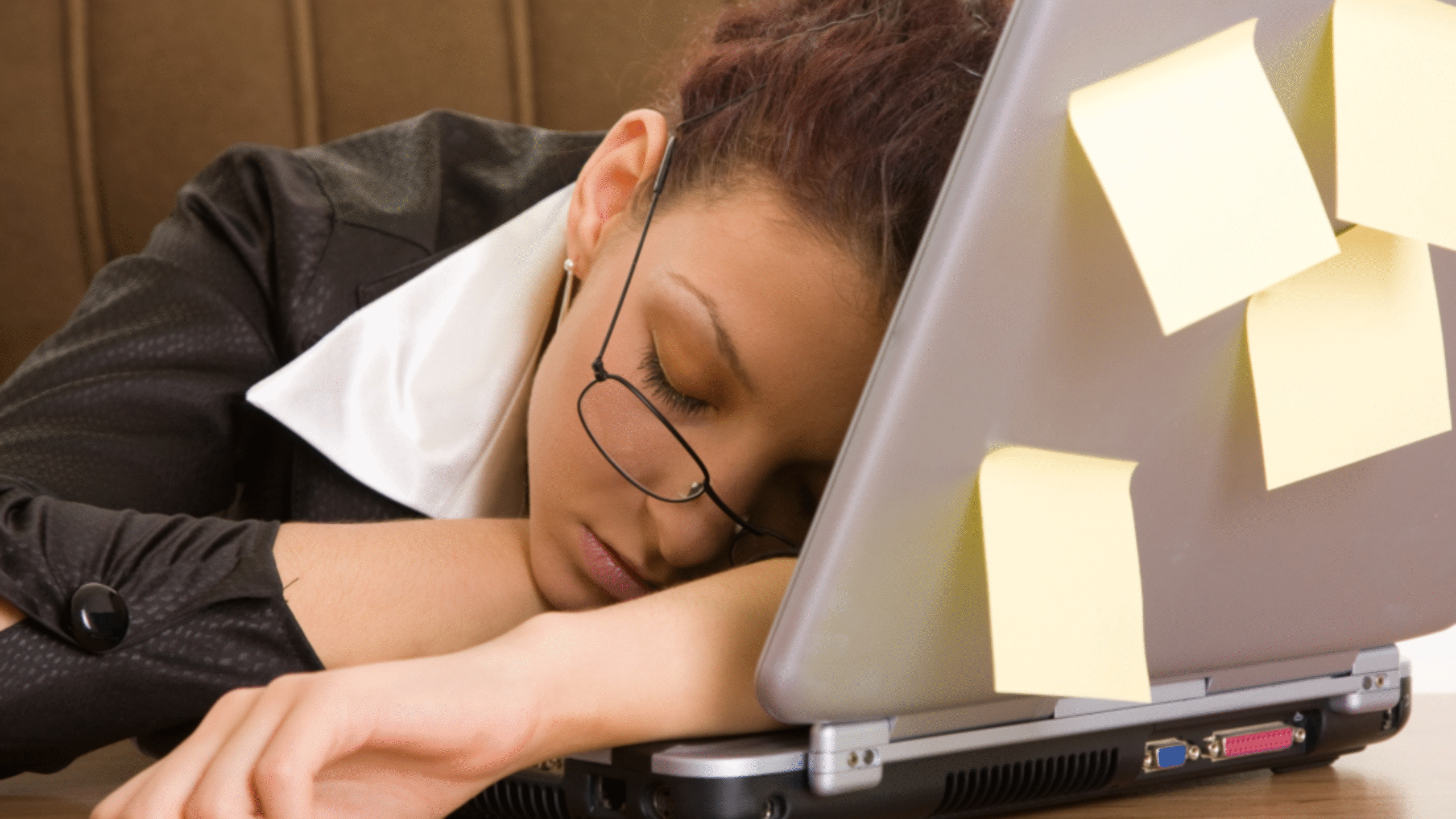 lady asleep at desk